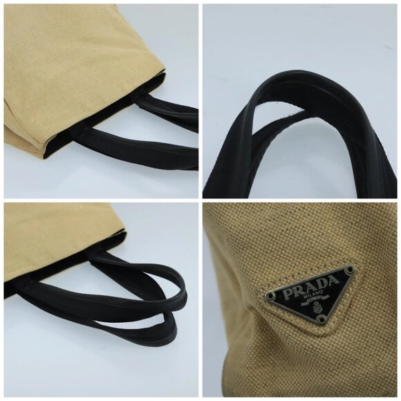 PRADA Tote Bag Canvas Beige Auth ti2434 - Picture 16 of 16